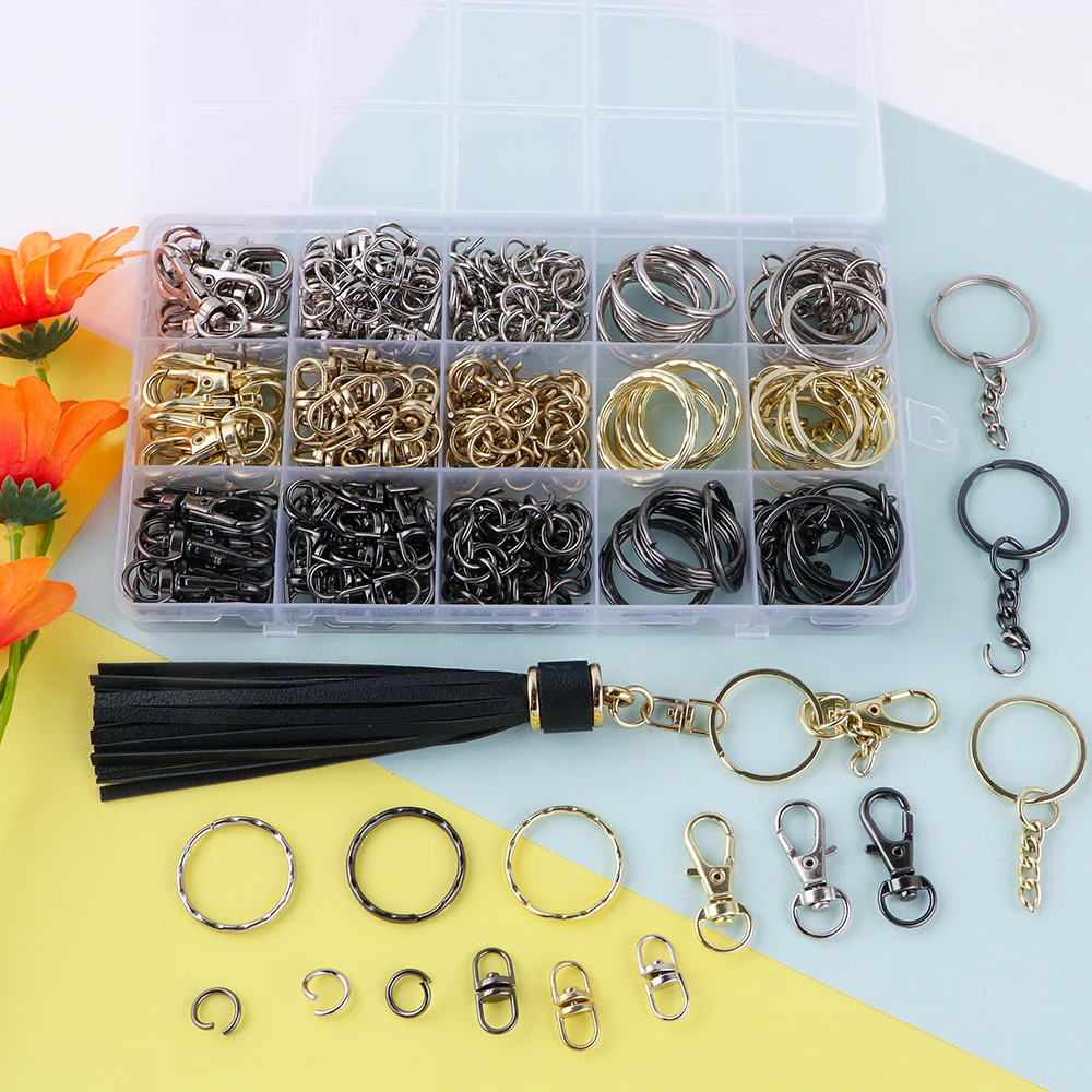 

Kovict 342 шт./кор. смешанный брелок для ключей, аксессуары для ключей «сделай сам» для изготовления ювелирных изделий