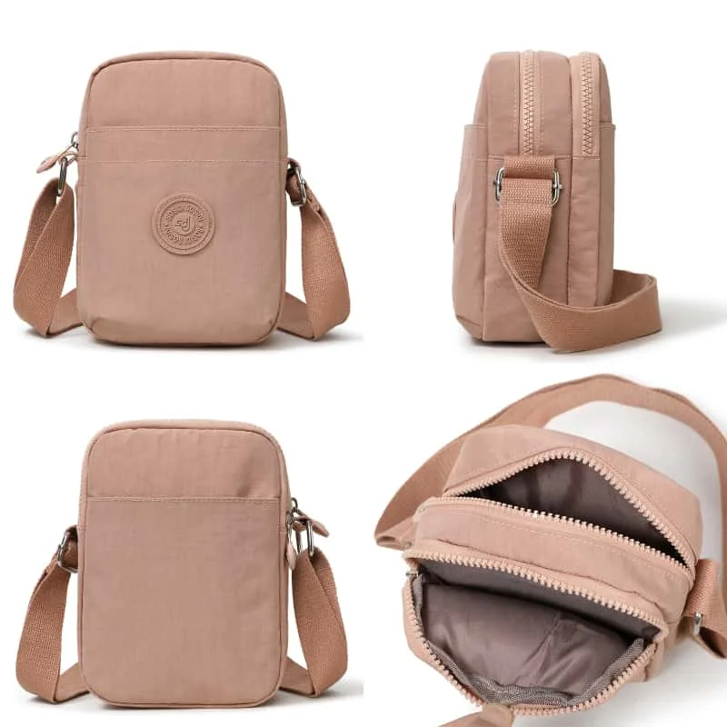 Women's Mini Crossbody Bag Multi-Layer Oxford Lightweight Shoulder Purse for Small Phone Travel And Everyday Use