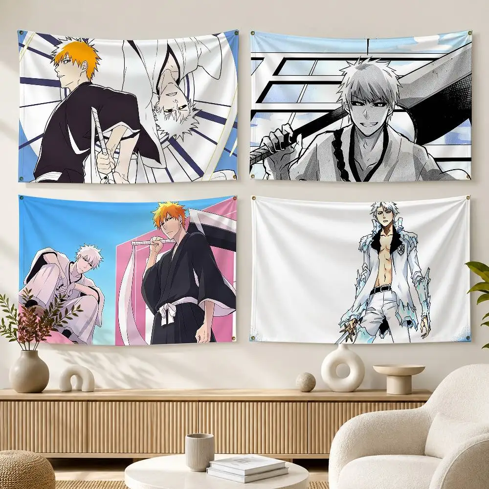 Anime I-Ichigo Kurosaki T-Toshiro Hitsugaya  Flags Wall Hanging Background Art Banner for Bedroom Home Outdoor Decor