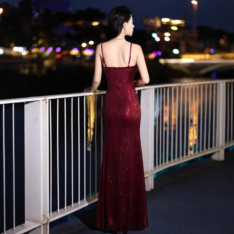 Robe de soiree NewV-cuello cremallera vestidos largos sirena vestidos de noche vestido de fiesta vestidos formales de graduación vestidos de fiesta personalizados