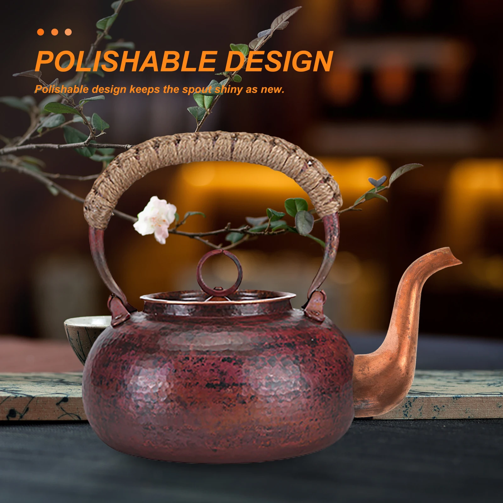 

Purple Copper Teapot Long Curved Metal Pouring Spout Replacement For Tea Kettle Water Pot Whistling Spout Kitchen Tool