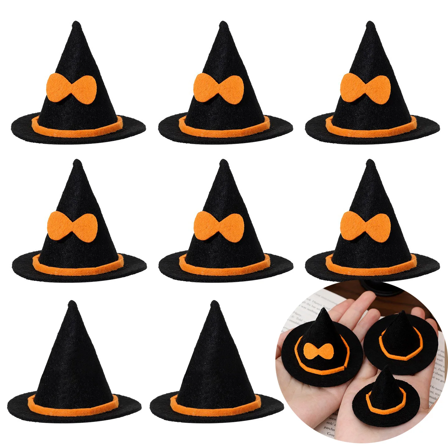 

3PCS New Halloween Mini Felt Witch Hat Wine Bottle Top Trim Black Witches Hat DIY Home Decoration Doll Hat Party Supplies