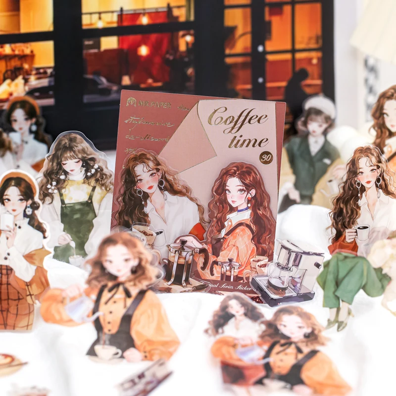 30sheets/bag Mori Girl Stickers Collage Account Hand Decoration For Office Photo Frames Cup Stationery Box Diary Back To School
