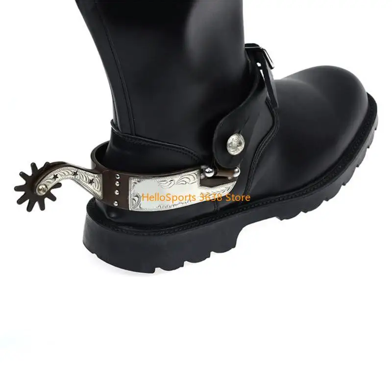 A52F منخفض الكربون الحصان الصلب تحفيز Western Cowboy Horse Spur Horse Boot for Eversiros Competition Entertainment