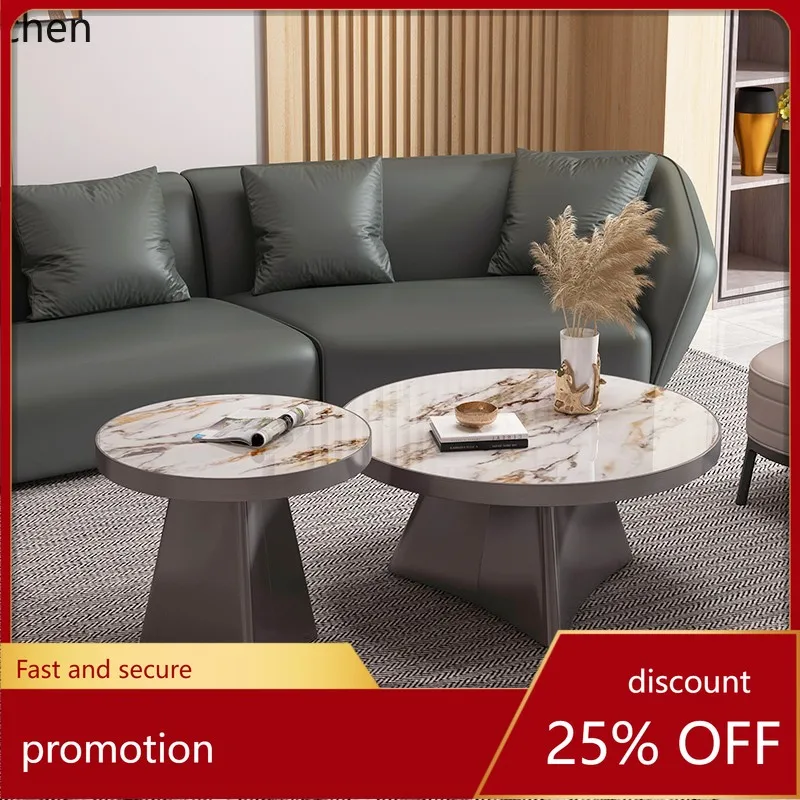 

YFY Stainless Steel Rock Slab Coffee Table High-End Designer Vintage Style Living Room Sofa Coffee Table Size Combination