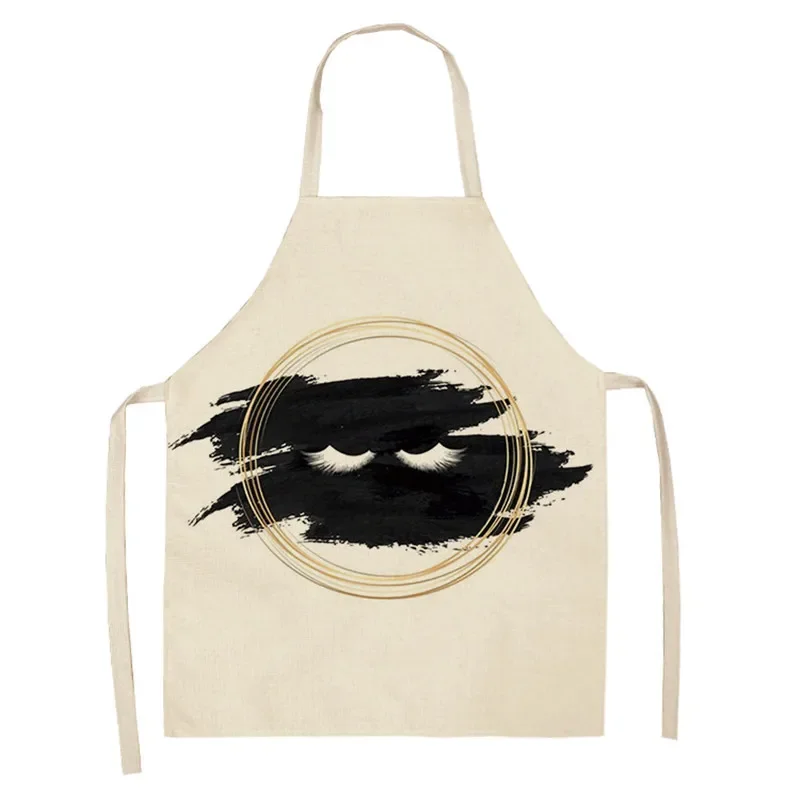 Lovely Eyelash Pattern Kitchen Apron Cooking Baking Letter Cleaning Aprons for Women Adult Kitchen Tools Accessories Tablier