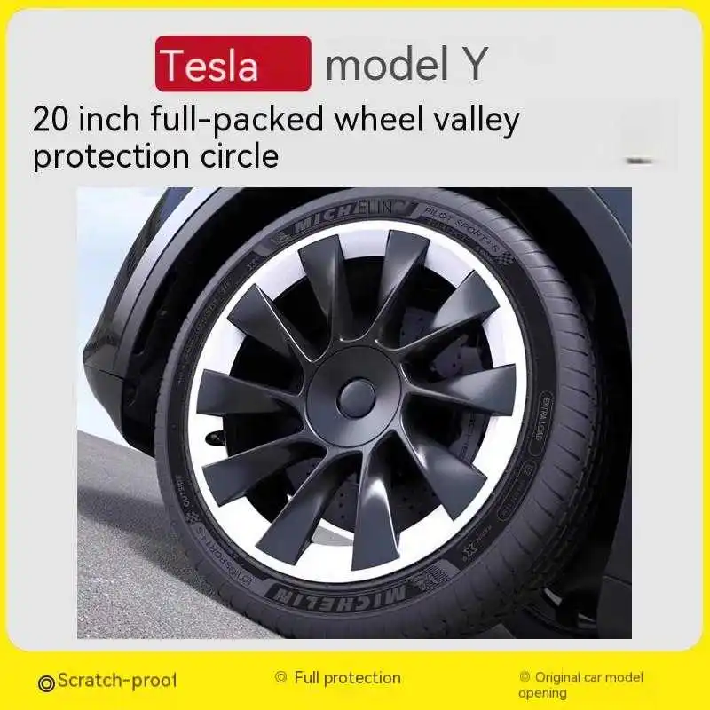 

Tesla Model Y Hub Cover 20 Inches, Protective Cover, All-inclusive, Anti-friction, Wheel Ring Model Y Modified Accessories