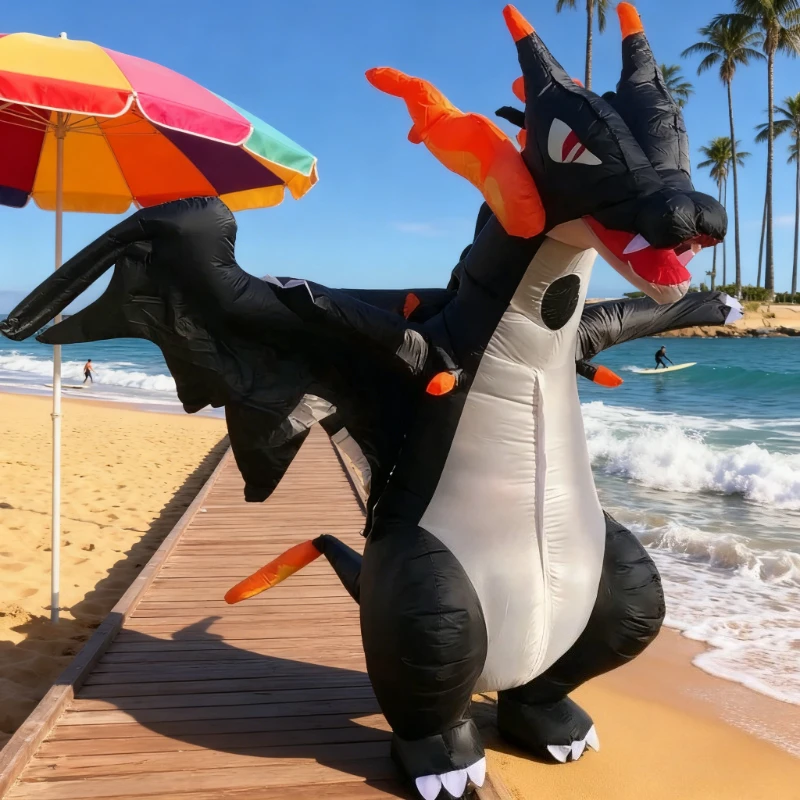 

Inflatable Fire Dragon Costume Premium pterosaur Full Body Blow Up Outfit for Halloween Carnival Theme Party Cosplay Fancy Dress