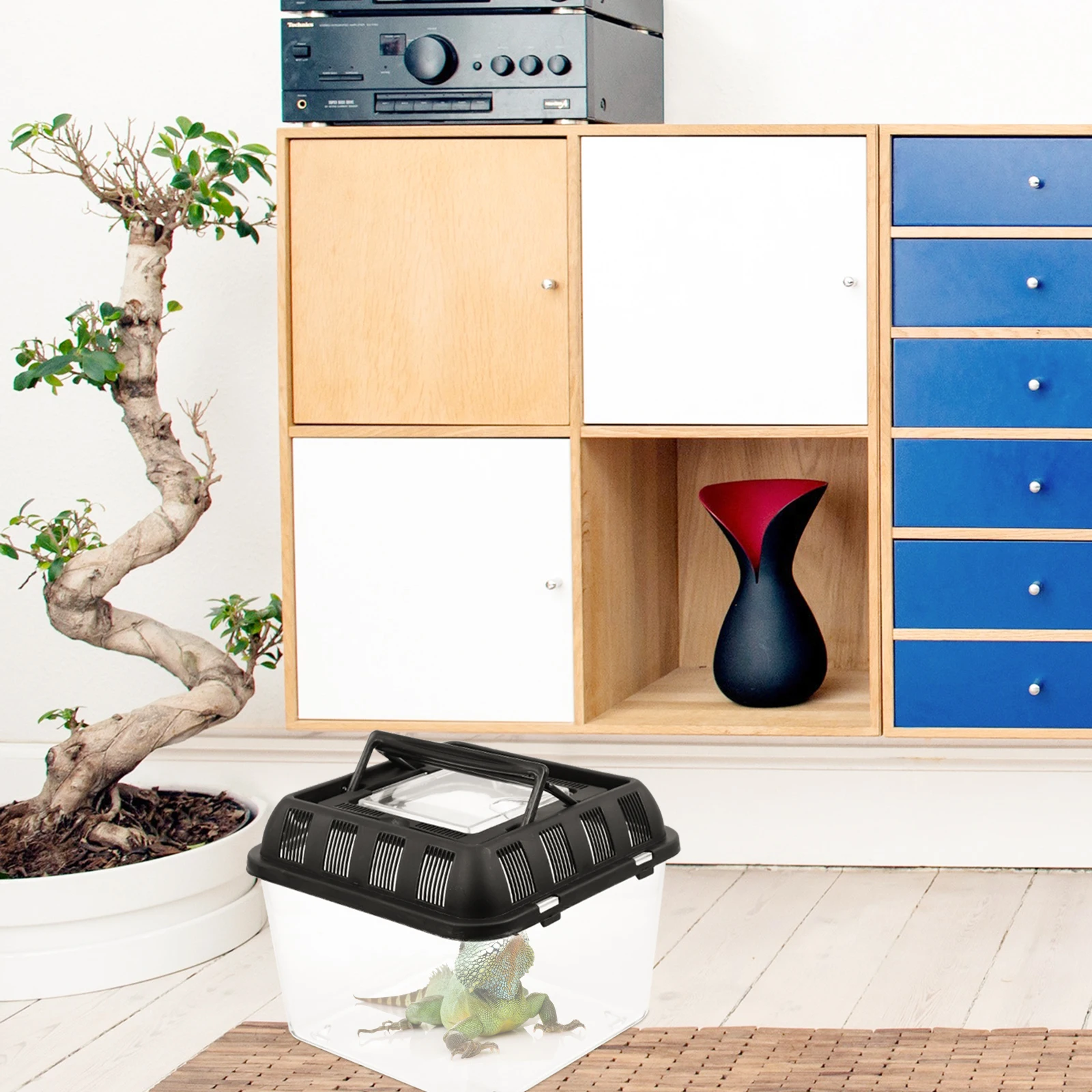 

Reptile Breeding Box Transparent Durable Spider Feeding Case Ventilation Holes Professional Reptile Storage Container