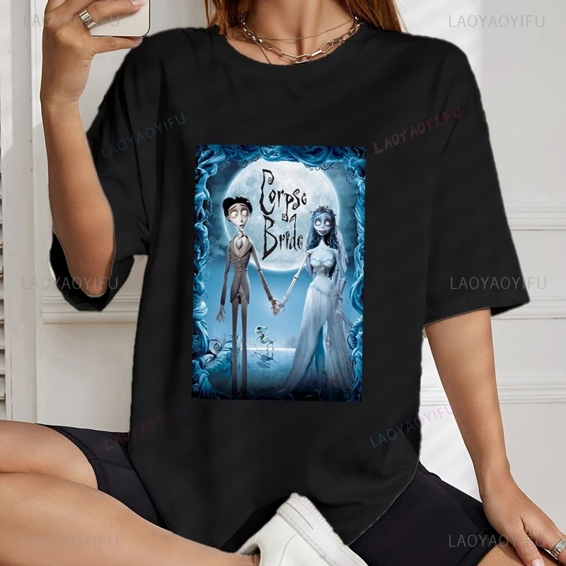 

"Zombie Bride" Poster Emily's Graphic Printed Shirt, Harajuku Style Top, Women's Fashion Casual Short Sleeve Loose T-shirt