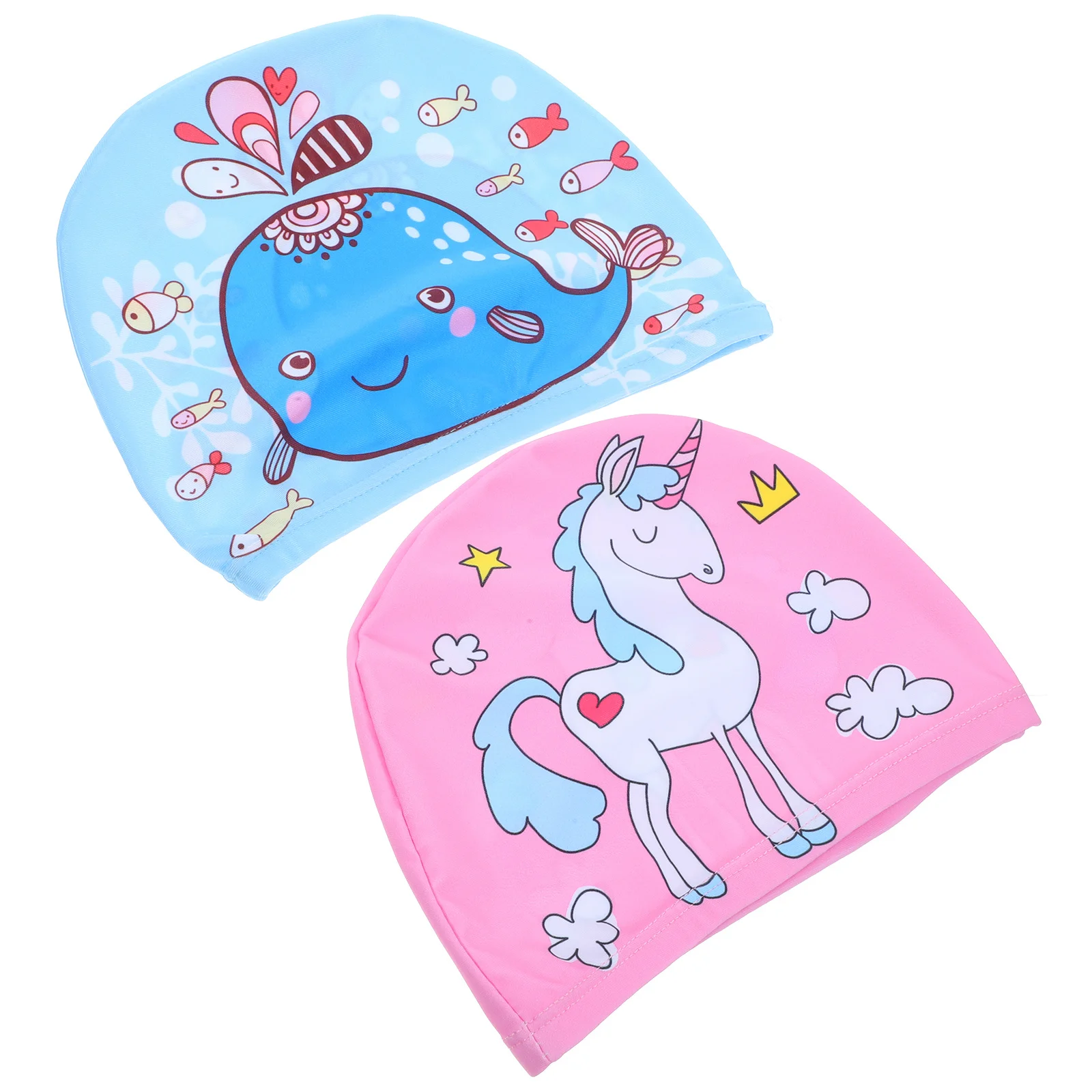 

2Pcs Swim Caps Cute Cartoon Unisex Swimming Hats Hair Protection Swim Caps for Teens and Adults Swimming Cap for Women