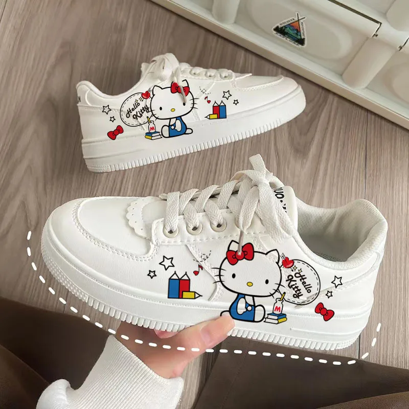 

Anime Hello Kitty Sneakers Women Board Sneakers Autumn Winter Cartoon Comfort Sports Casual Shoes Student White Shoes