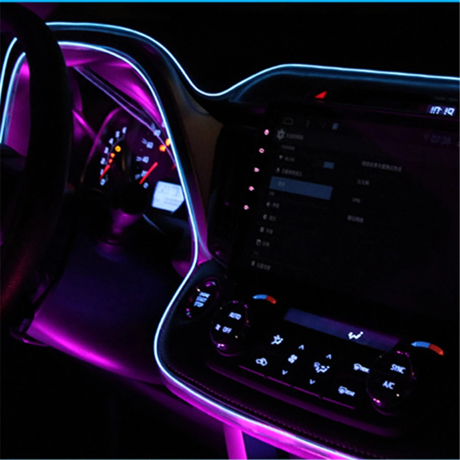 

JXF Car Interior Lighting Neon Light For Car Automobile Atmosphere Lamp Decoration Garland Wire Rope Tube Line Flexible 12V