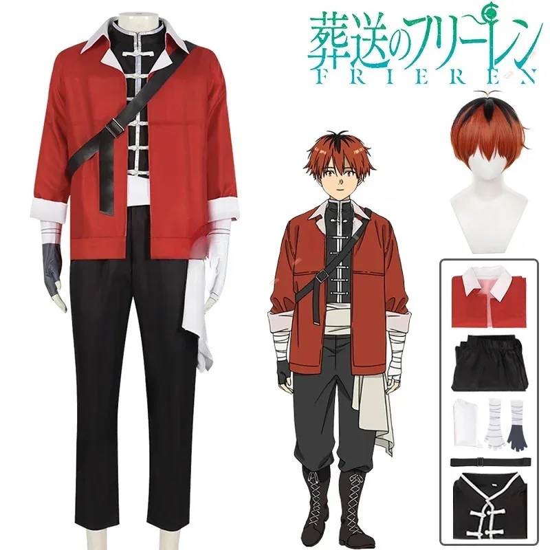 

Stark Cosplay Costume Wig Anime Frieren Beyond Journey's End Outfit Jacket Gloves Halloween Party Men Women Role Play Props