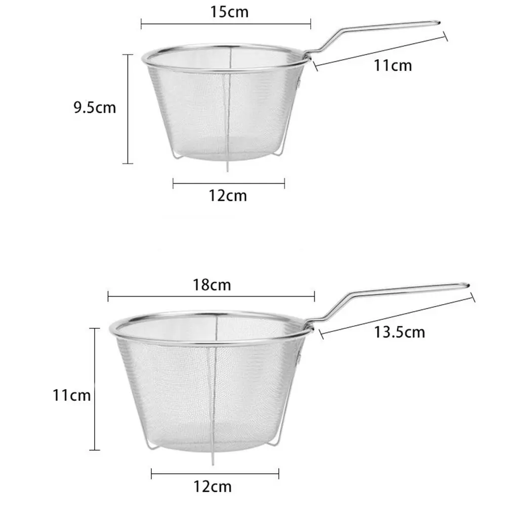 Home Onion Rings Foldable Stainless Steel Kitchen with Handle Filter Food Colander Frying Basket Cooking Tools