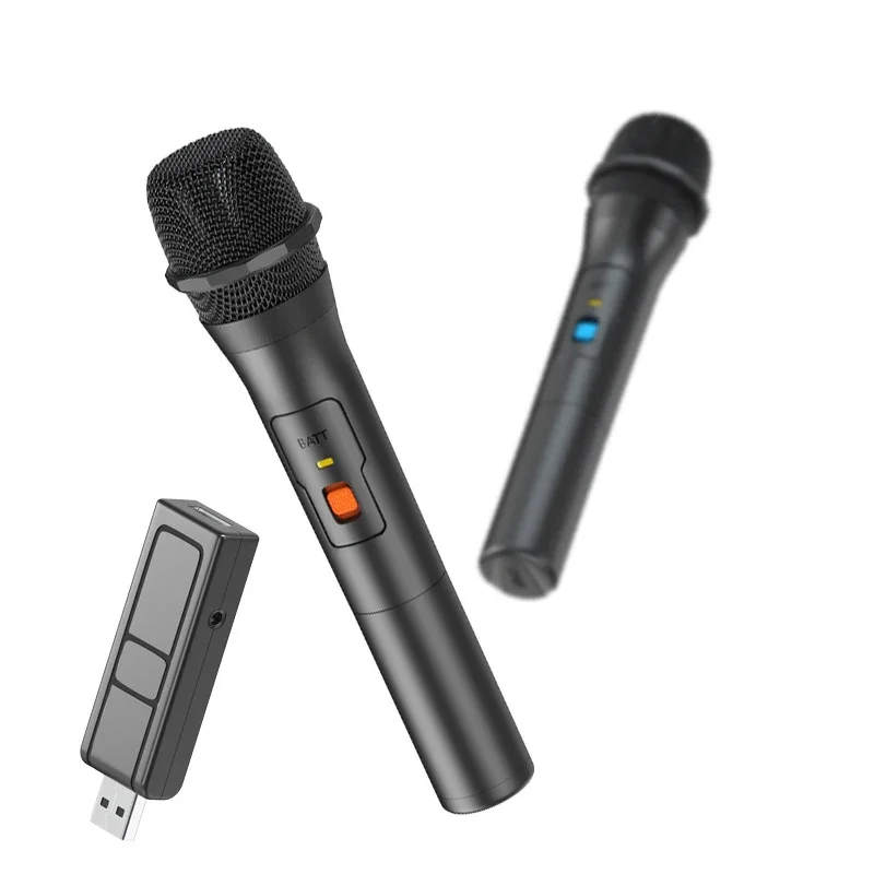 VHF Wireless Microphone System With USB Receiver Portable Handheld Karaoke Mic For Home Party Smart TV PC Outdoor Singing view 2