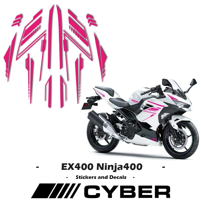 

For Kawasaki Ninja400 EX400 2018-2024 New Metal Color Fairing Shell Sticker Decal OEM Replica Line Vehicle sticker