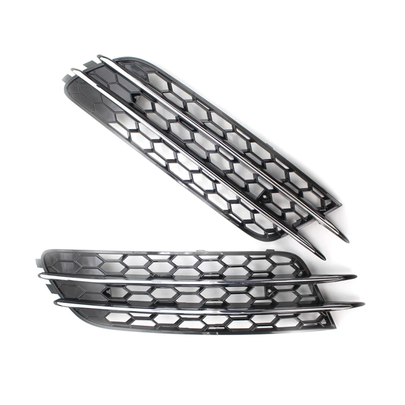

A21I-1Pair Front Fog Light Cover Honeycomb Grille Racing Grills For A6 C7 2012-2015 4G0807681 4G0807682