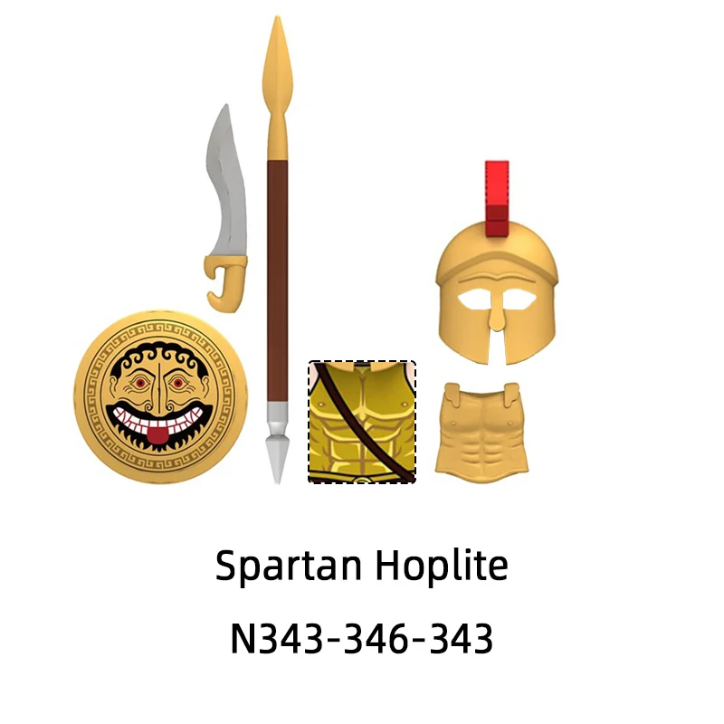 The Spartan Hoplite Action Figures Model Blocks MOC Bricks Set Gifts Toys N343-N346