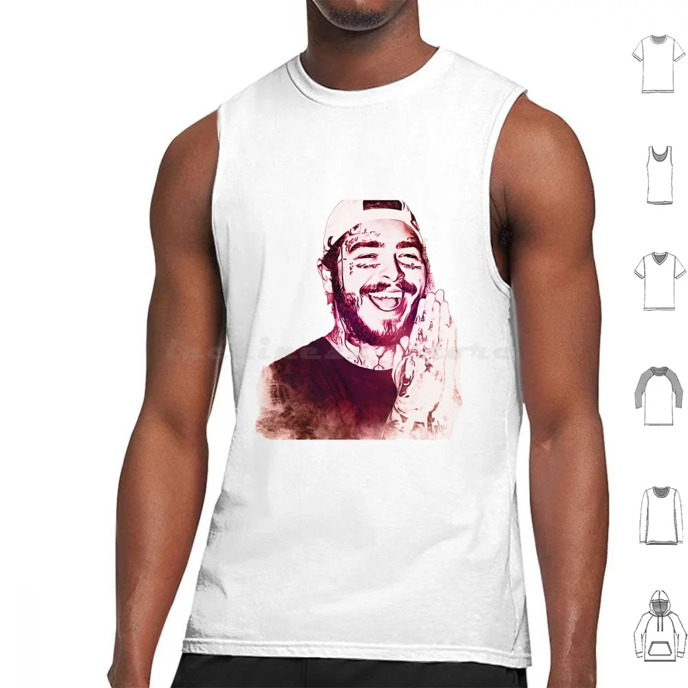 Light Malone Tank Tops Vest Sleeveless Post Music Rap Rapper