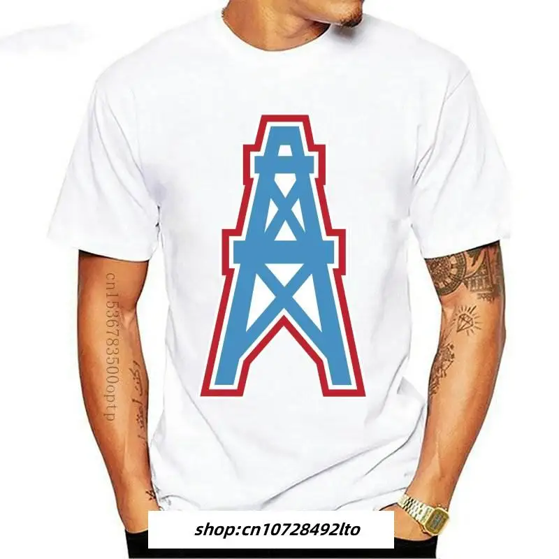 Houston Oilers - Pc54R Port  Co. Ringer Tee New Fashion MenS T-Shirts Short Sleeve Print Tee Shirts Cool T Shirts for Men