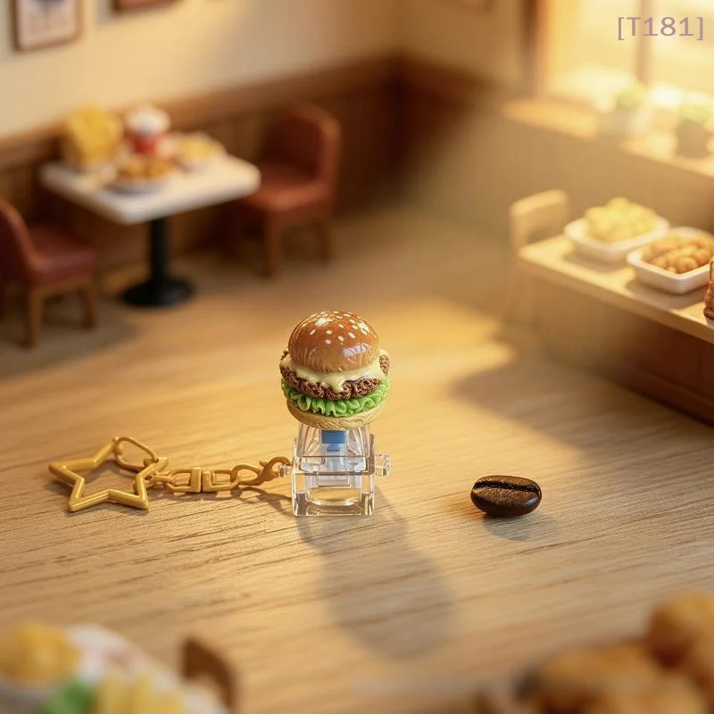 Funny Bread Keycap Stress Relief Clicker Keychain Mini Mechanical Pendant Keyboard Button Keyring Decompress Fingertip Keyring