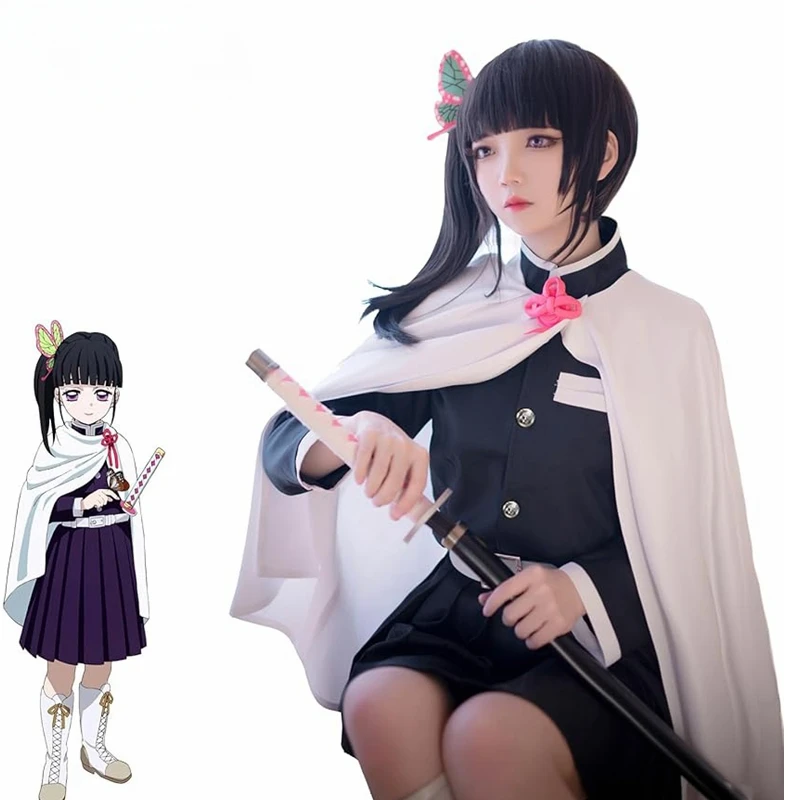 

Tsuyuri Kanao Costume Anime Demon Slayer Kimetsu No Yaiba Tsuyuri Kanao Cosplay Costume Uniform Women Kimono Haori