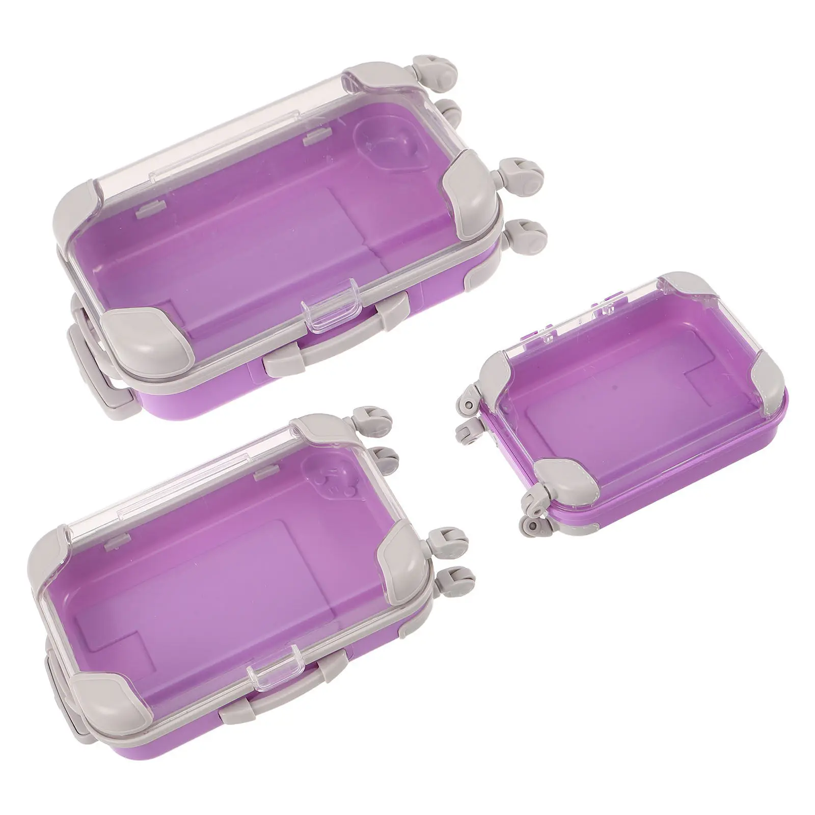 2 Pieces Mini False Eyelash Storage Box Transparent Compartment Case for Keeping Lashes Organized Portable Eyelash Holder Case