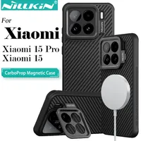 Nillkin For Xiaomi 15 Pro Mi 15 CarboProp Magnetic Phone Case Aramid Fiber+TPU Lens Protection Bracket Case for Mi 15 Pro