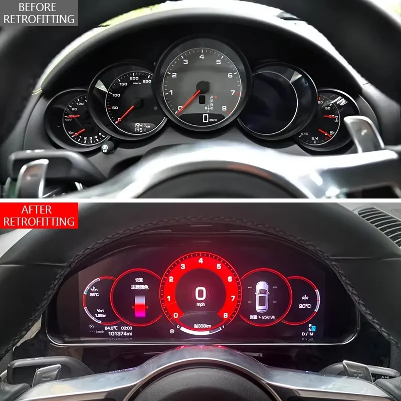 26 Style 2011-2017 Car Modification LCD Instrument Panel Center Console Performance Display Accessories Car Upgrade For Cayenne