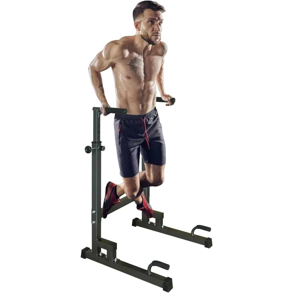 Adjustable Height Dip Bar Station, Heavy Duty Dip Station for Home Gym, Multi-function Dip Station Pull Up Bar for Full Body Str