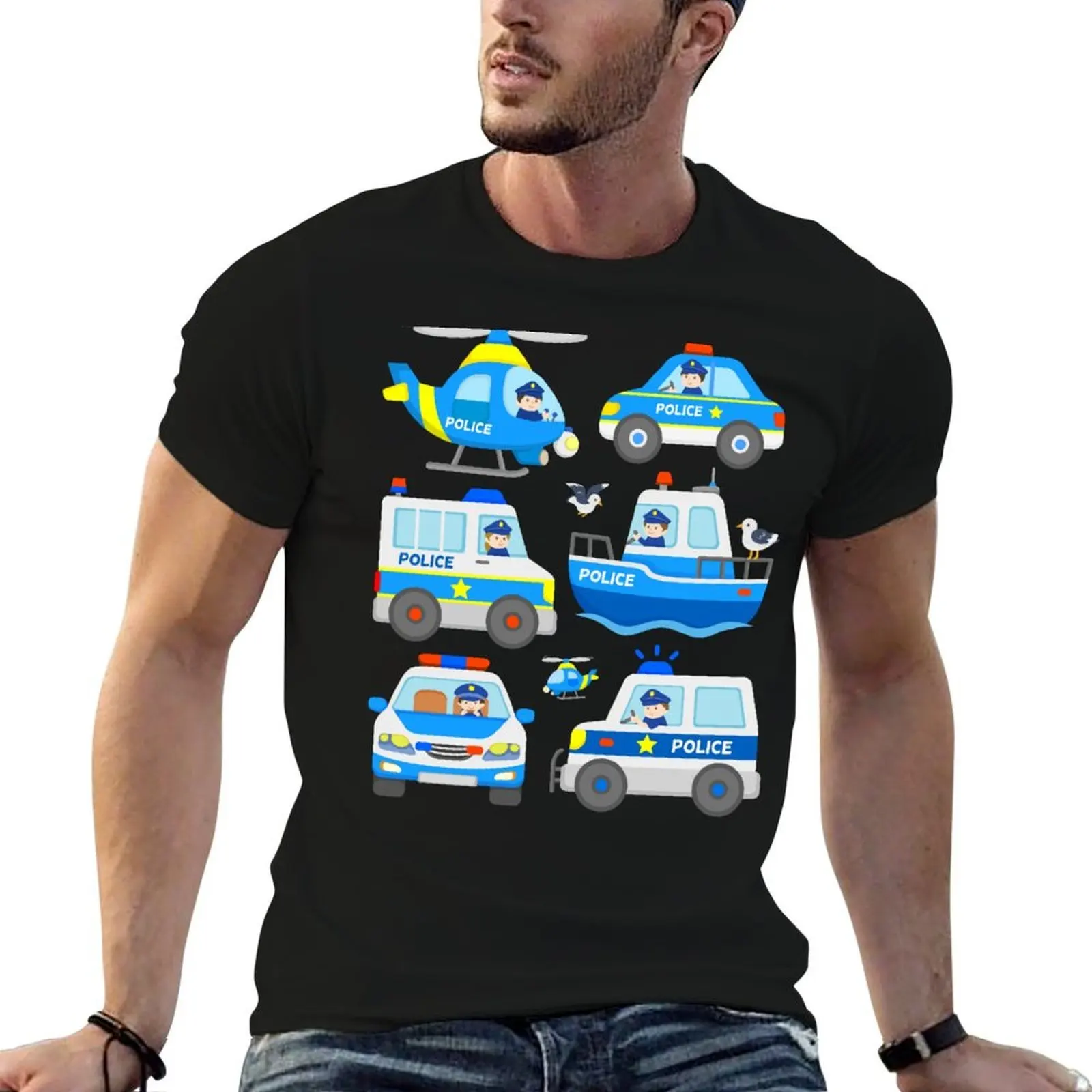 

Police Cars for Kids Cops T-Shirt anime t shirts oversize t shirts for man pack white T-Shirt