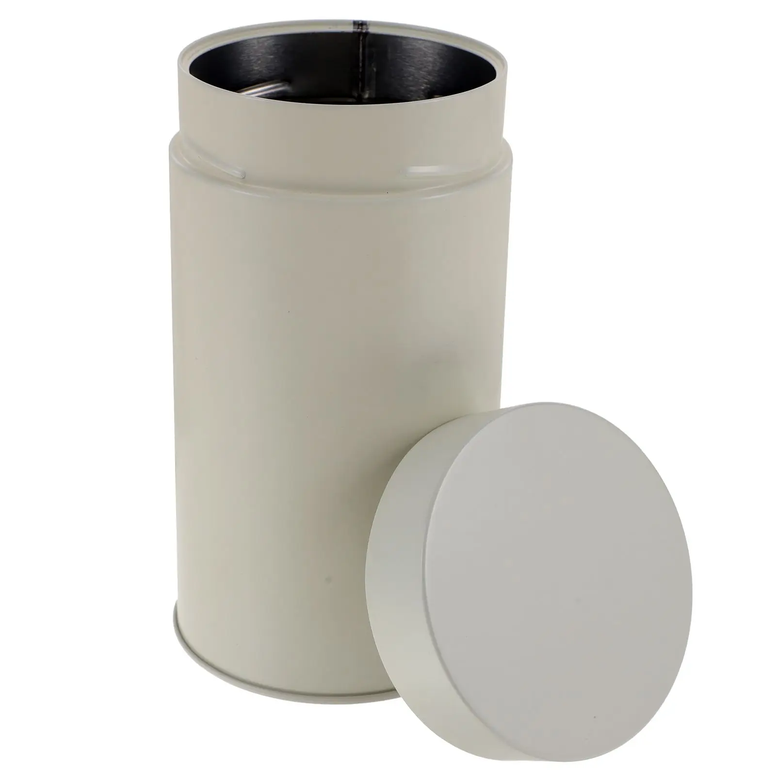 

Tea Canister White Tinplate Container for Food Storage Sealing Canister Desktop Adornment Simple Style Kitchen Storage