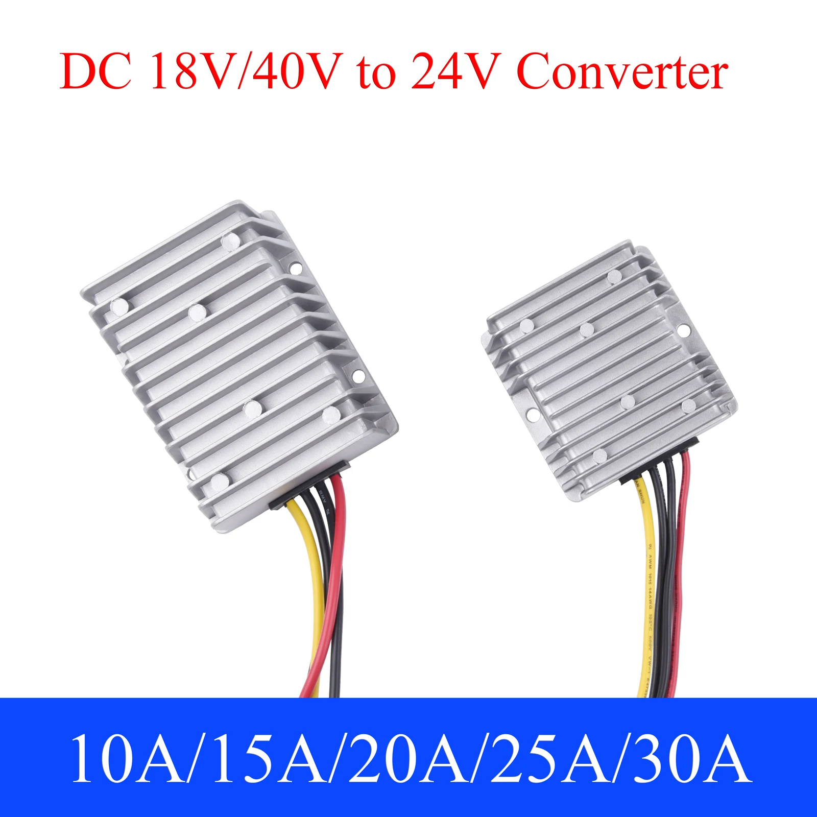 DC 18V/40V to 24V Power Converter 10A 15A 20A 25A 30A Auto Boost Buck Regulator Stabilizer Voltage Supply Module For Car