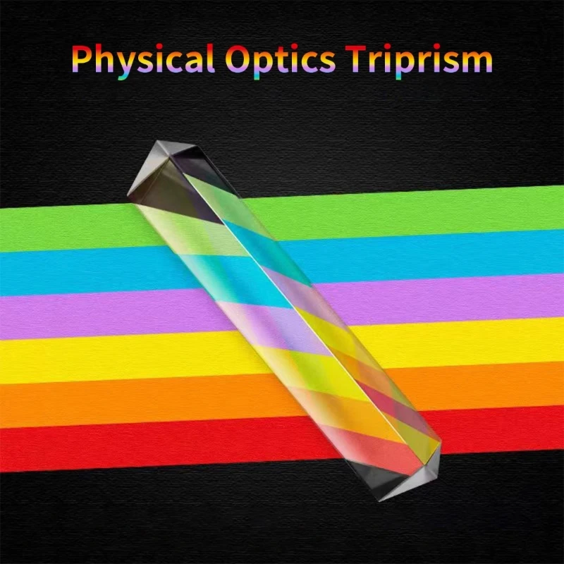 25x25x80mm Triangular Prism with 1-5mm Error Tolerance Optical Prisms Glass Physics Teaching Refracted Light Spectrum Rainbow