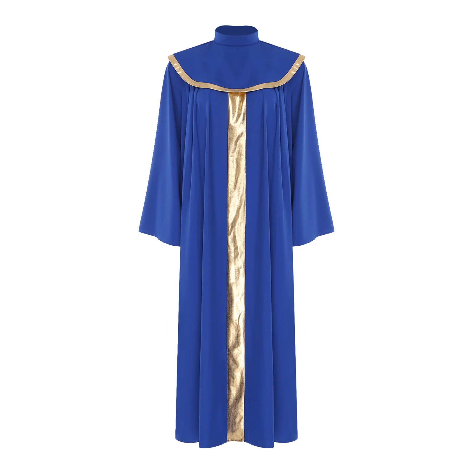 Women Men Church Choir Pastor Robe Cassock Halloween Party Priest Cosplay Costume Flare Sleeve Liturgical Worship Gown Vestments
