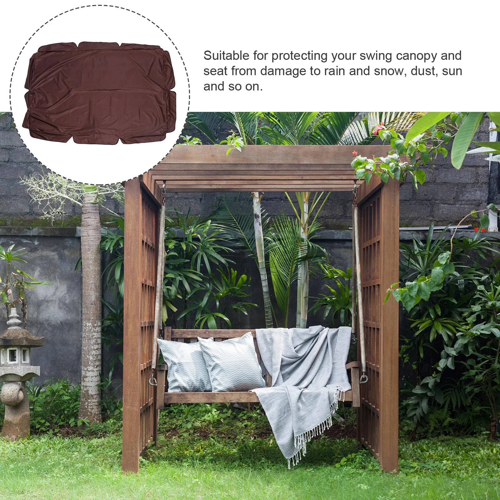 

Patio Swing Cover Waterproof Furniture Protector Egg Chair Cover 190T Blue 132x190x15cm Dust Proof Foldable Portable Oxford