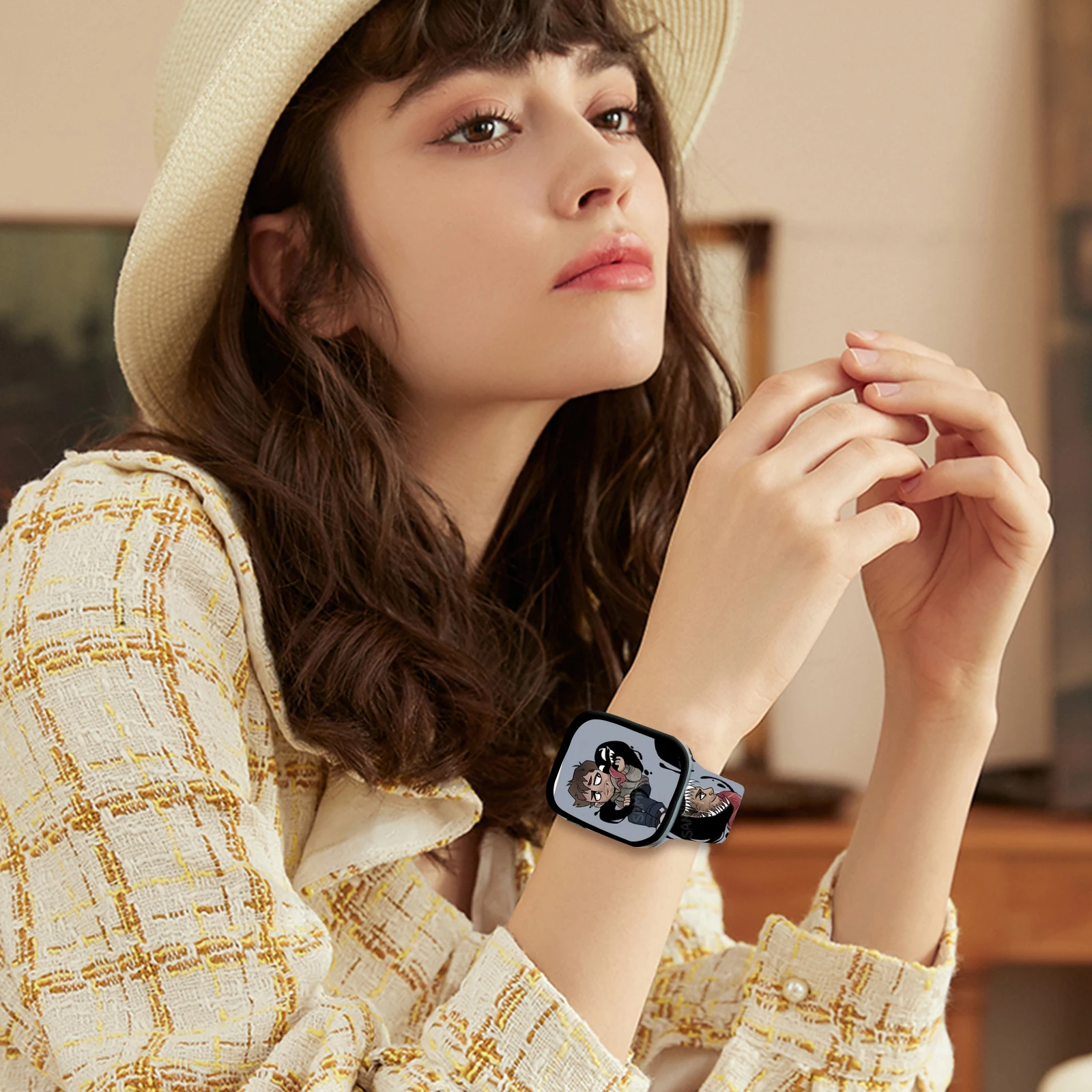 حزام بنمط كرتوني من سلسلة ديزني مناسب لساعة أبل 11/10/9/8 حزام سيليكون قابل للاستبدال IWatch49mm/46mm/44mm/42mm/41mm