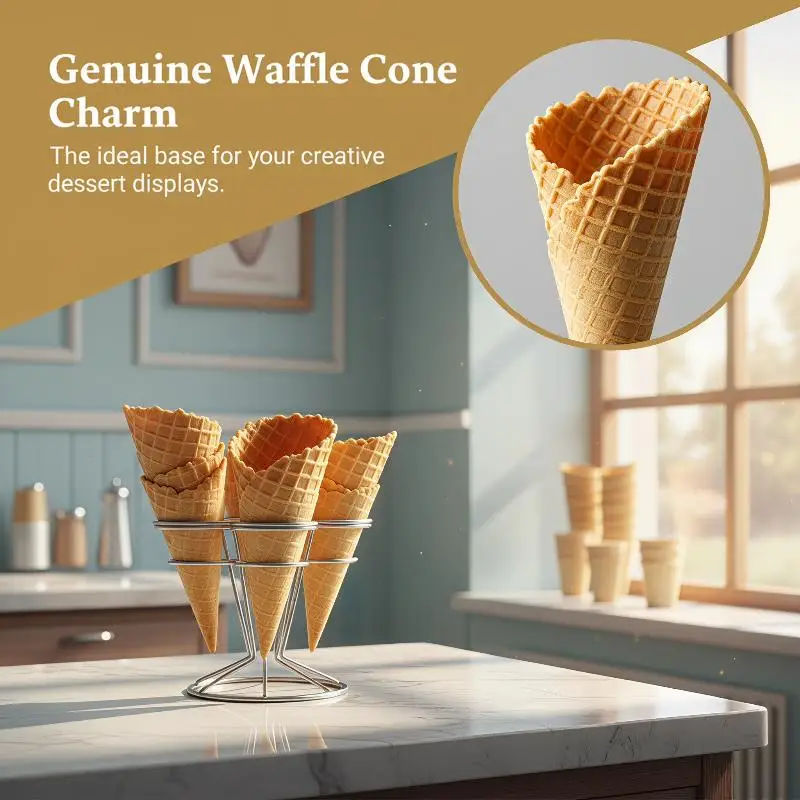 Artificial Ice Cream Cone Set, Realistic Fake Cone Figurines Party Table Scatter