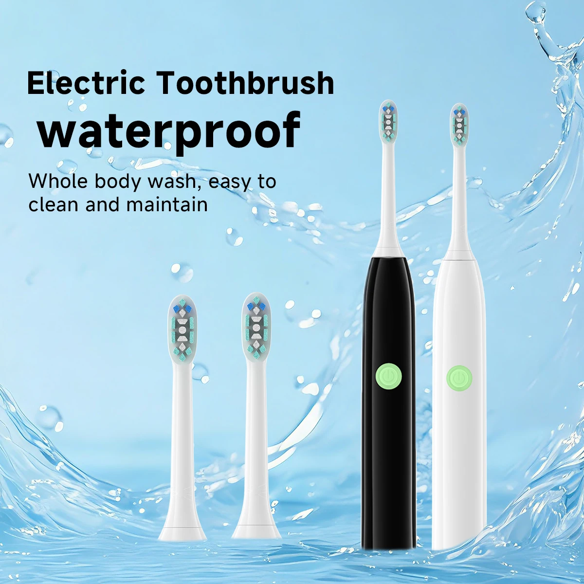 

Sonic Electric Toothbrush Rechargeable Rotary Adult Waterproof with Timer 5 Modes & 4 Replaceable Brush Heads for Teeth Cleaning