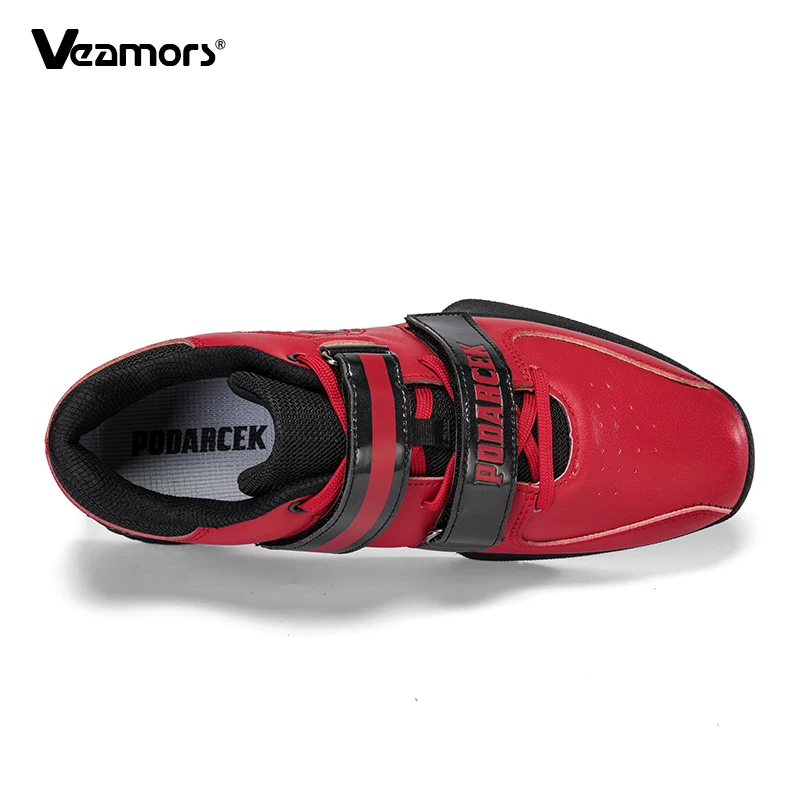 PU Leather Weightlifting Shoes Men Anti-slip Squat Shoes Male Gym Strength Training Fitness Sneakers Women Deadlift Sports Shoes