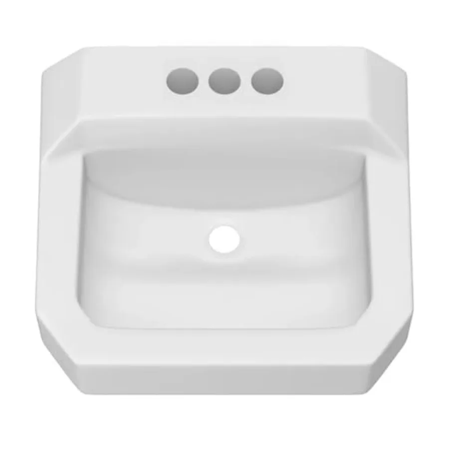 

PF5414 19-5/8" Rectangular Vitreous China Wall Mounted Bathroom Sink with Overflow and 3 Faucet Holes at 4" Centers - White
