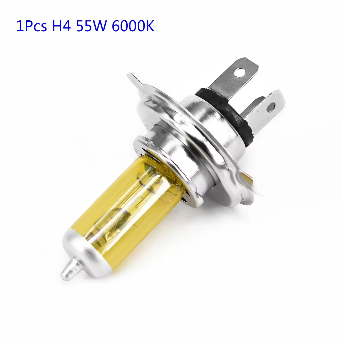 1 Uds H4 55W 3000K coche xenón Gas halógeno faro bombillas carcasa amarilla para coches con voltaje de batería de 12V Universal