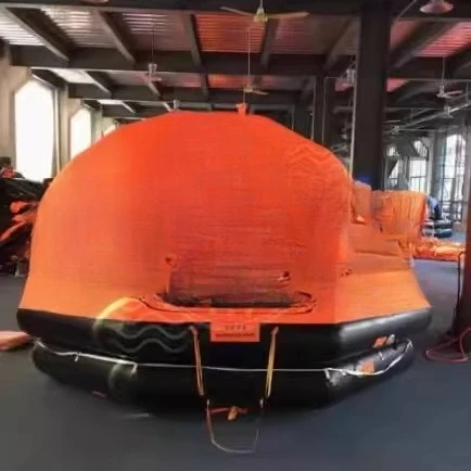 Self-supporting formal inflatable life raft