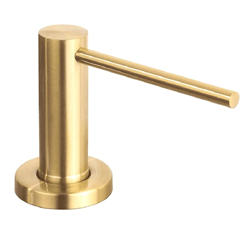 AT51-Kitchen Sink Soap Dispenser Countertop Pump Hand Lotion Built In Bottle Stainless Steel Screw Soap Dispenser