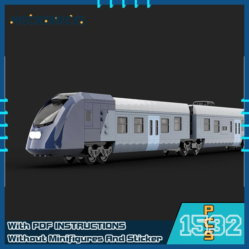 

MOC City Railway MU-03 Passenger Train Model DIY Building Block Assembly Technology Bricks Toys For Child Gifts