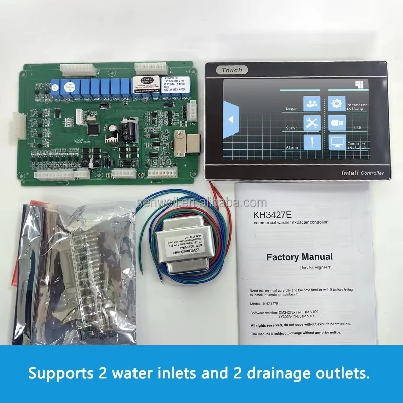 Universal Touch Washing Machine Controller PCB Dual Inlet Dual Drain Multi-Language Support Smart Laundry Control Board KH3427E