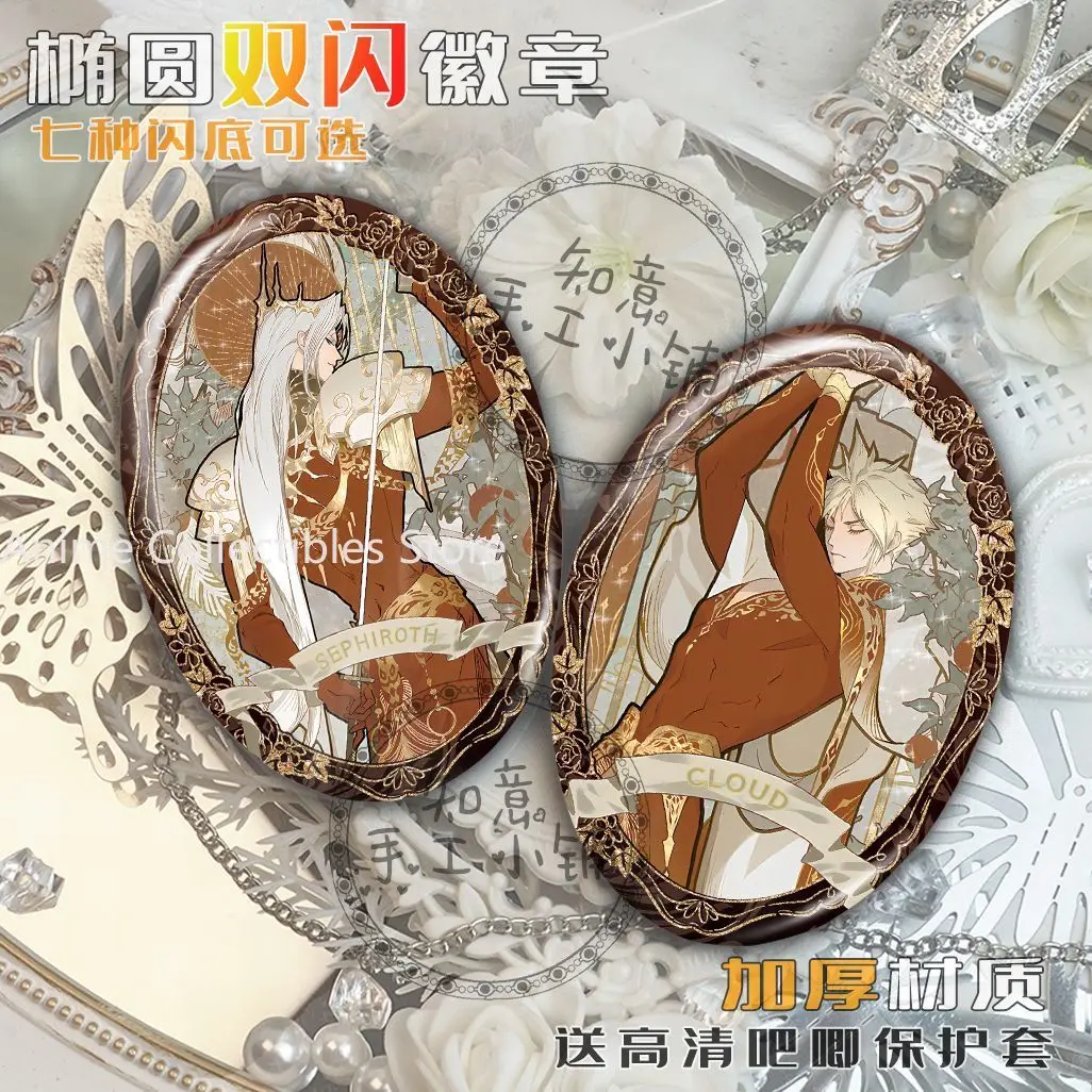 

Final Fantasy Cloud Strife аниме значок жесть эллипс брошь мультяшная фигурка значки рюкзак одежда булавка на лацкан реквизит