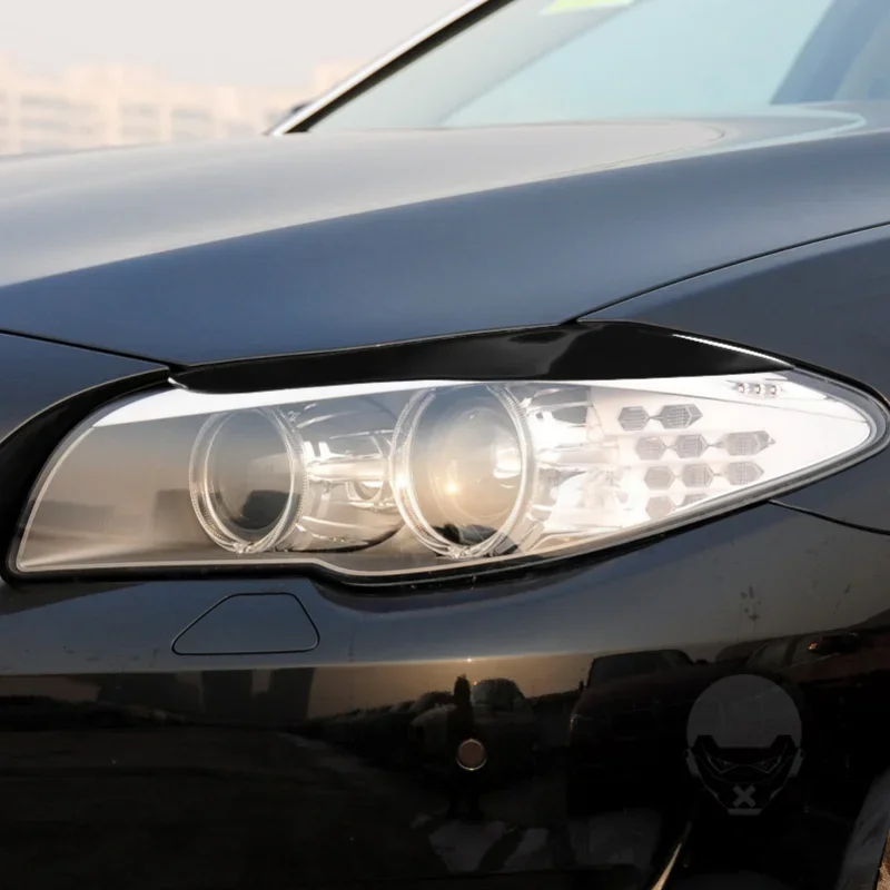 Auto Faro Sopracciglio Lampada Sopracciglia Decorazione Trim Copertura per BMW Serie 5 F10 2010-2013 Accessori Esterni Auto ABS Nero