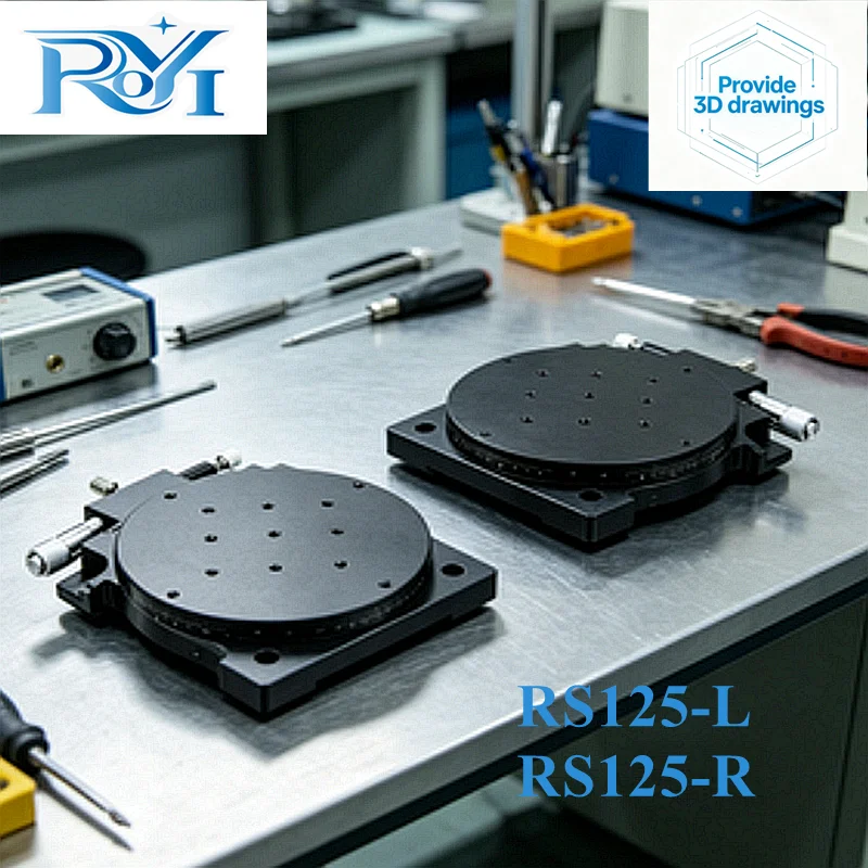125mm R Axis RS125 Manual Rotary Stage 360 Degree High Precision Optical Angle Adjustment Micrometer Rotary Slide Platform